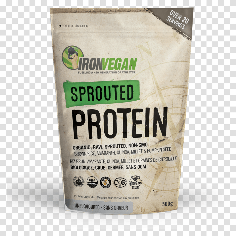 Iron Vegan Sprouted Protein Iron Vegan Sprouted Protein Natural, Book, Beverage, Paper Transparent Png