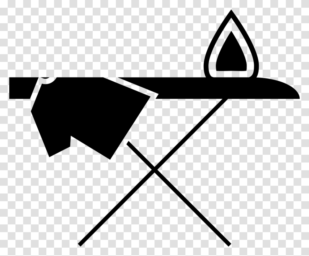 Ironing Board With Cloth Iron And Ironing Board Icon, Shovel, Tool, Axe Transparent Png