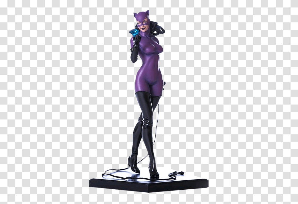 Ironstudios 1 10 Catwoman Dc Comics Hand Painted Statue, Costume, Person, Spandex Transparent Png