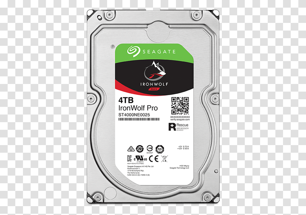 Ironwolf Pro St4000ne0025 7200 Rpm Sata 6gbs Hdd Seagate Iron Wolf, Hard Disk, Computer Hardware, Electronics Transparent Png