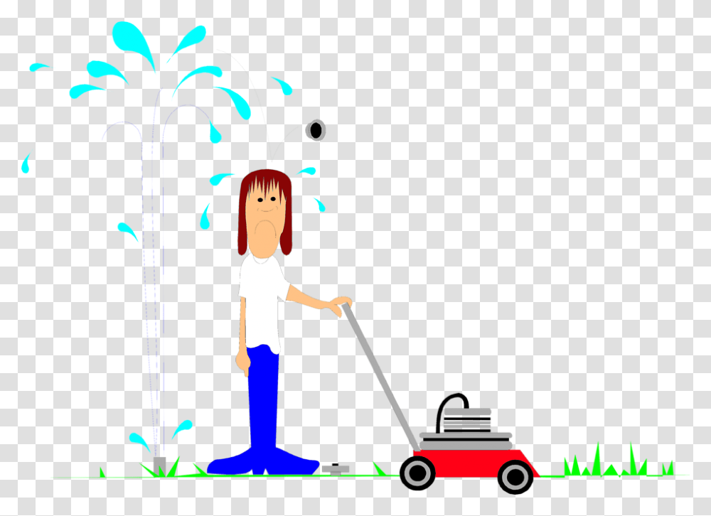 Irrigation Sprinkler Lawn Mowers Clip Art Sprinklers Cartoon, Person, Human, Tool, Cleaning Transparent Png
