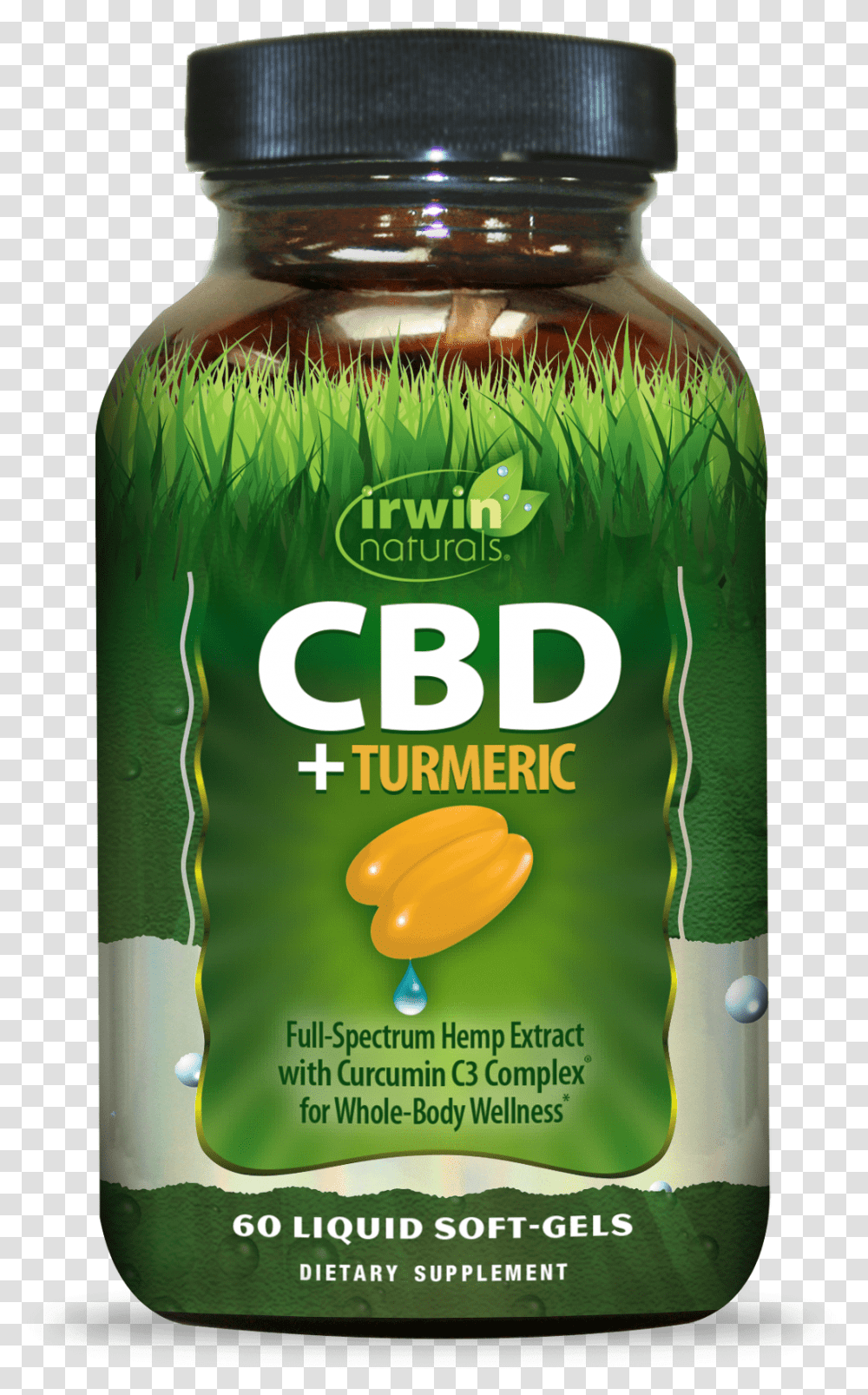Irwin Naturals Cbd Turmeric, Plant, Bottle, Beverage, Soda Transparent Png
