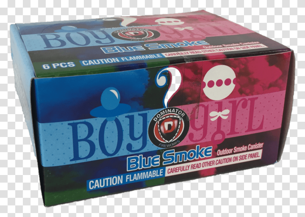 Is It A Boy Or Girl Blue Smoke 6 Pack By Fireworks Plus, Box, Label, Text, Outdoors Transparent Png