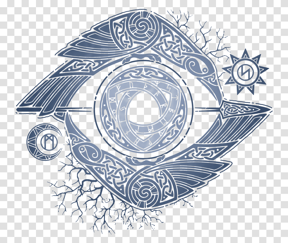 Is The Triquetra A Norse Symbol I Love This Design Eye Of Odin Symbol, Doodle, Drawing, Art, Wristwatch Transparent Png
