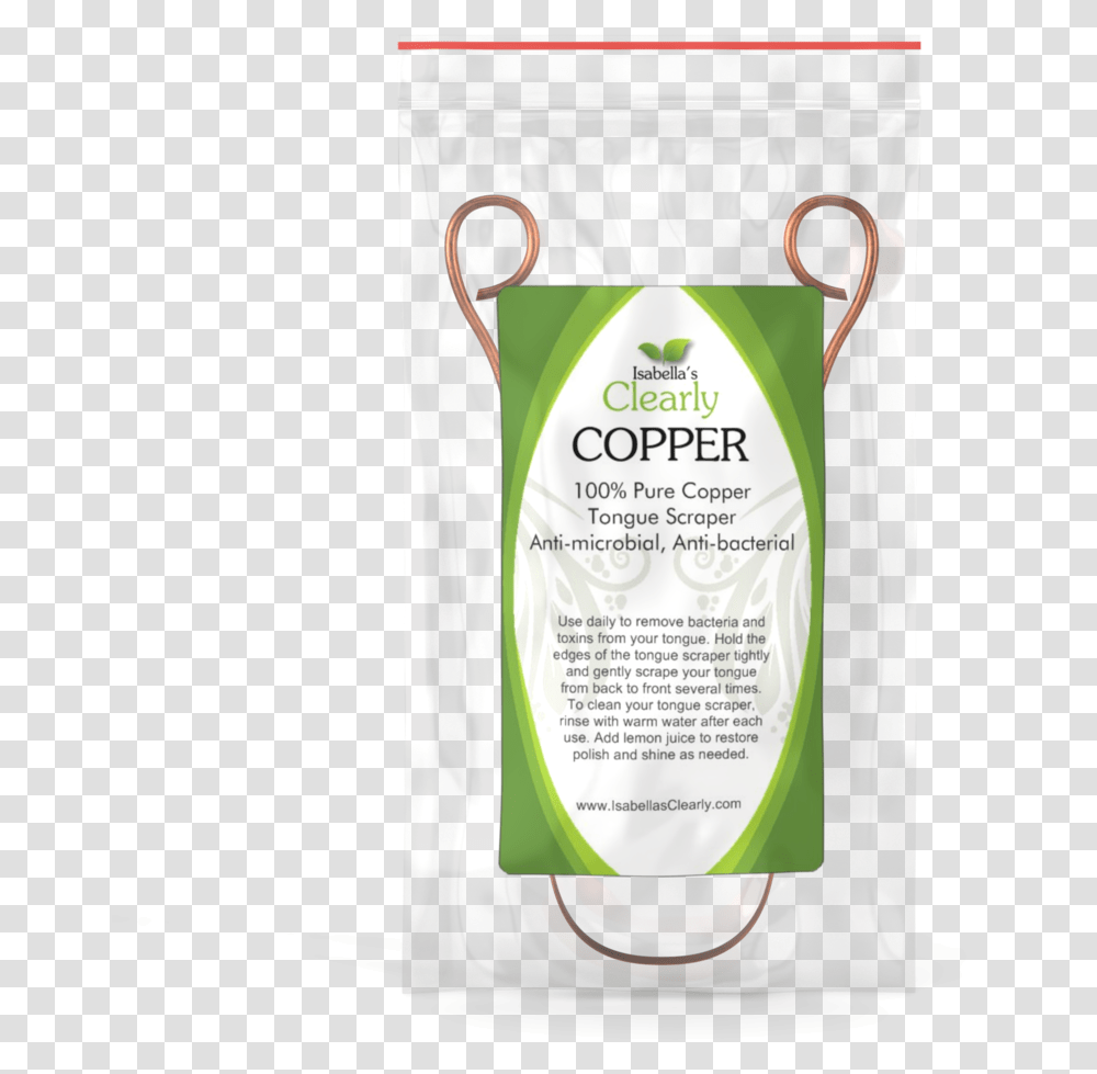 Isabella S Clearly Copper Natural Tongue Scraper And, Bottle, Plant, Food, Shampoo Transparent Png