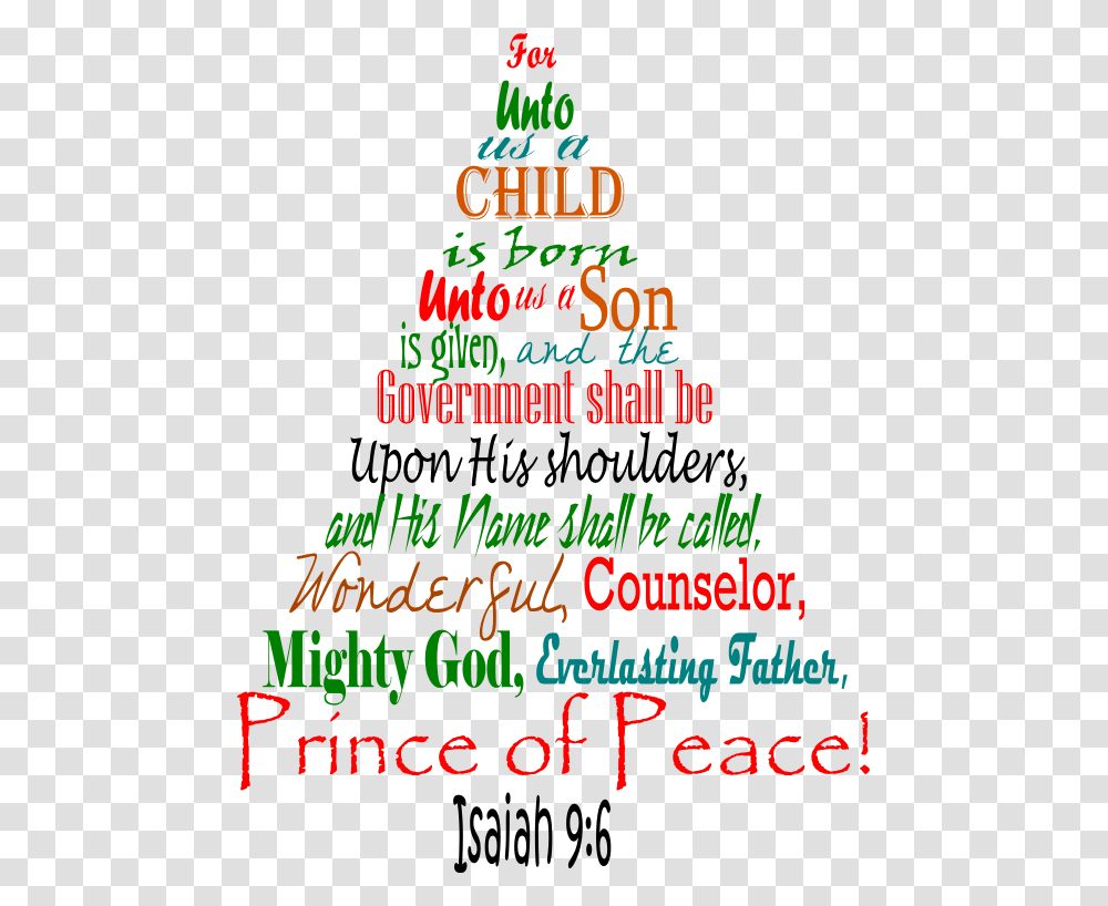 Isaiah 9 6 Christmas Tree, Flyer, Poster, Paper Transparent Png