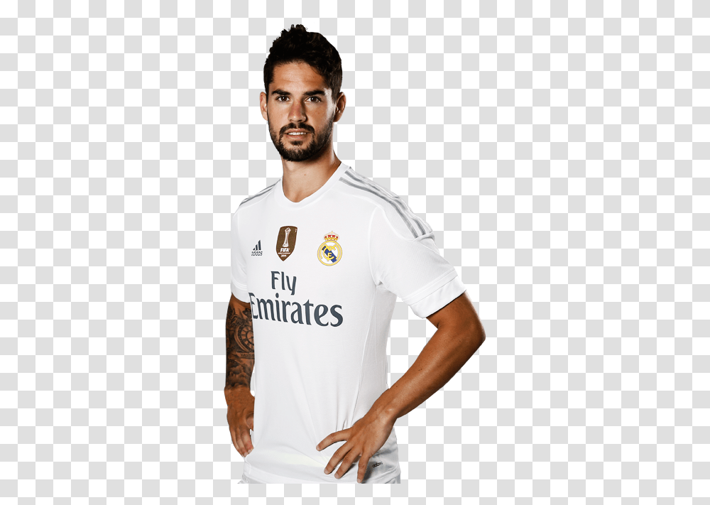 Isco Presentation Isco Real Madrid, Apparel, Shirt, Person Transparent Png