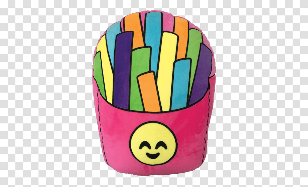 Iscream Scented Embroidered Emoji Rainbow Fries Pillow Cartoon, Bag, Crayon, Tote Bag Transparent Png