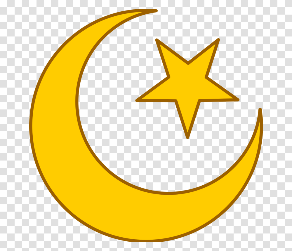 Islam Background Simbolos Dela Religion Islamica, Star Symbol, Banana, Fruit Transparent Png