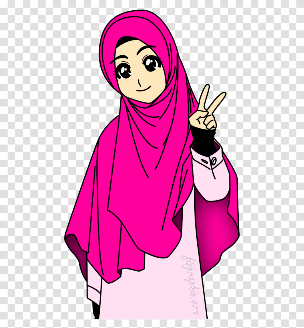 Islam Clipart Perempuan Muslimah Animasi, Person, Performer, Scarf Transparent Png