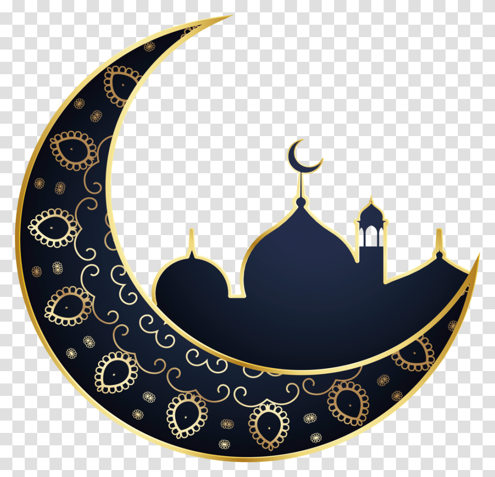 Islam Mosque Ramadan Moon Decorations Free And Vector Vector, Rug, Emblem, Crown Transparent Png