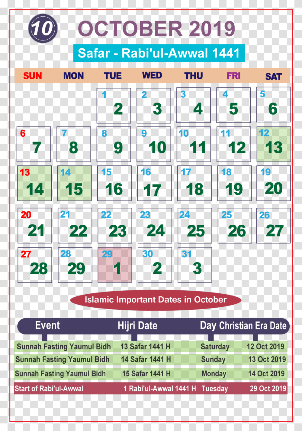 Islamic Calendar 2019 July, Number, Word Transparent Png