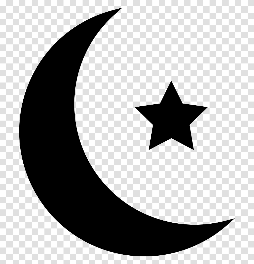 Islamic Crescent With Small Star Zvezda Vector, Star Symbol Transparent Png