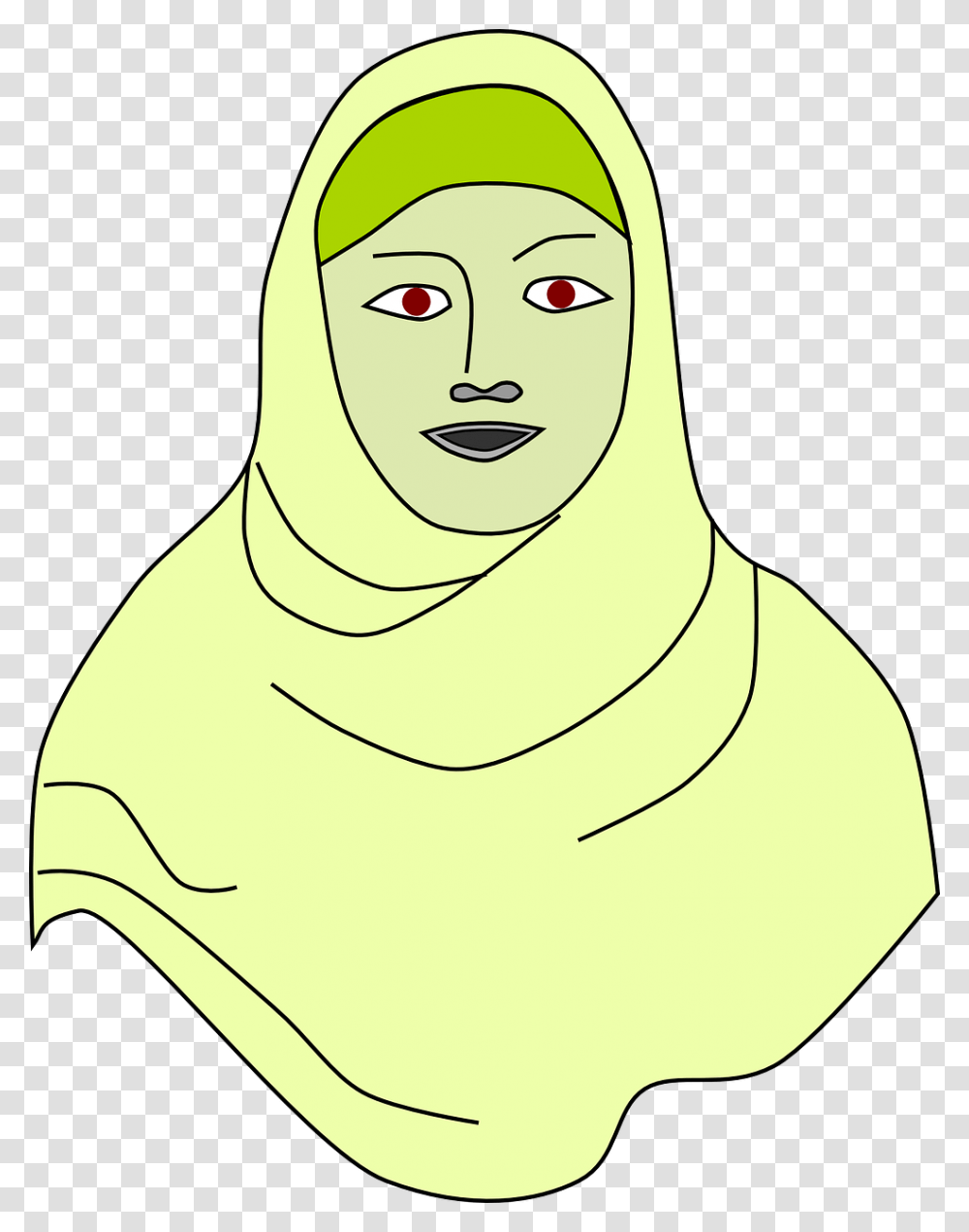 Islamic Hijab, Face, Head, Drawing Transparent Png