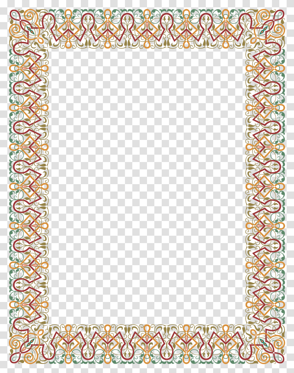 Islamic Pattern Antique Border, Rug, Floral Design Transparent Png