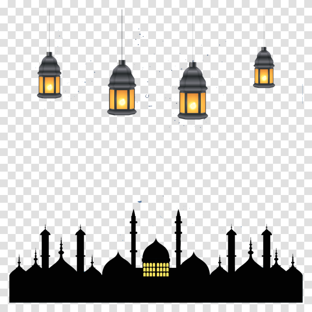 Islamic Ramadan Gilded Moon Free And Vector Vector Clipart, Light, Lighting, Metropolis, City Transparent Png