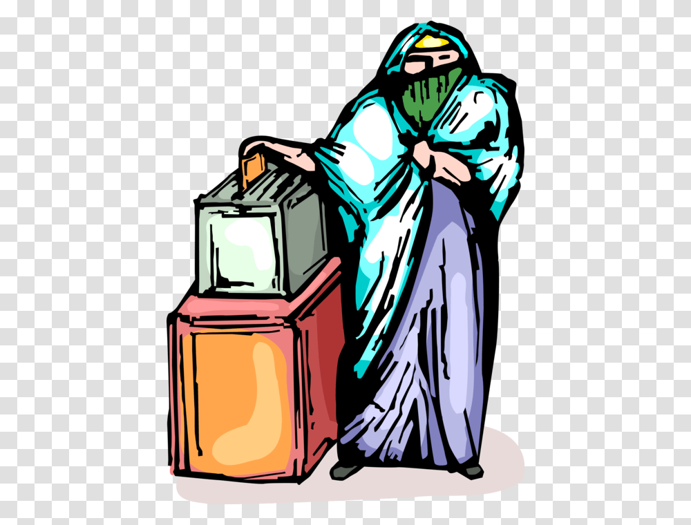 Islamic Woman With Burqa Votes, Person, Dress Transparent Png