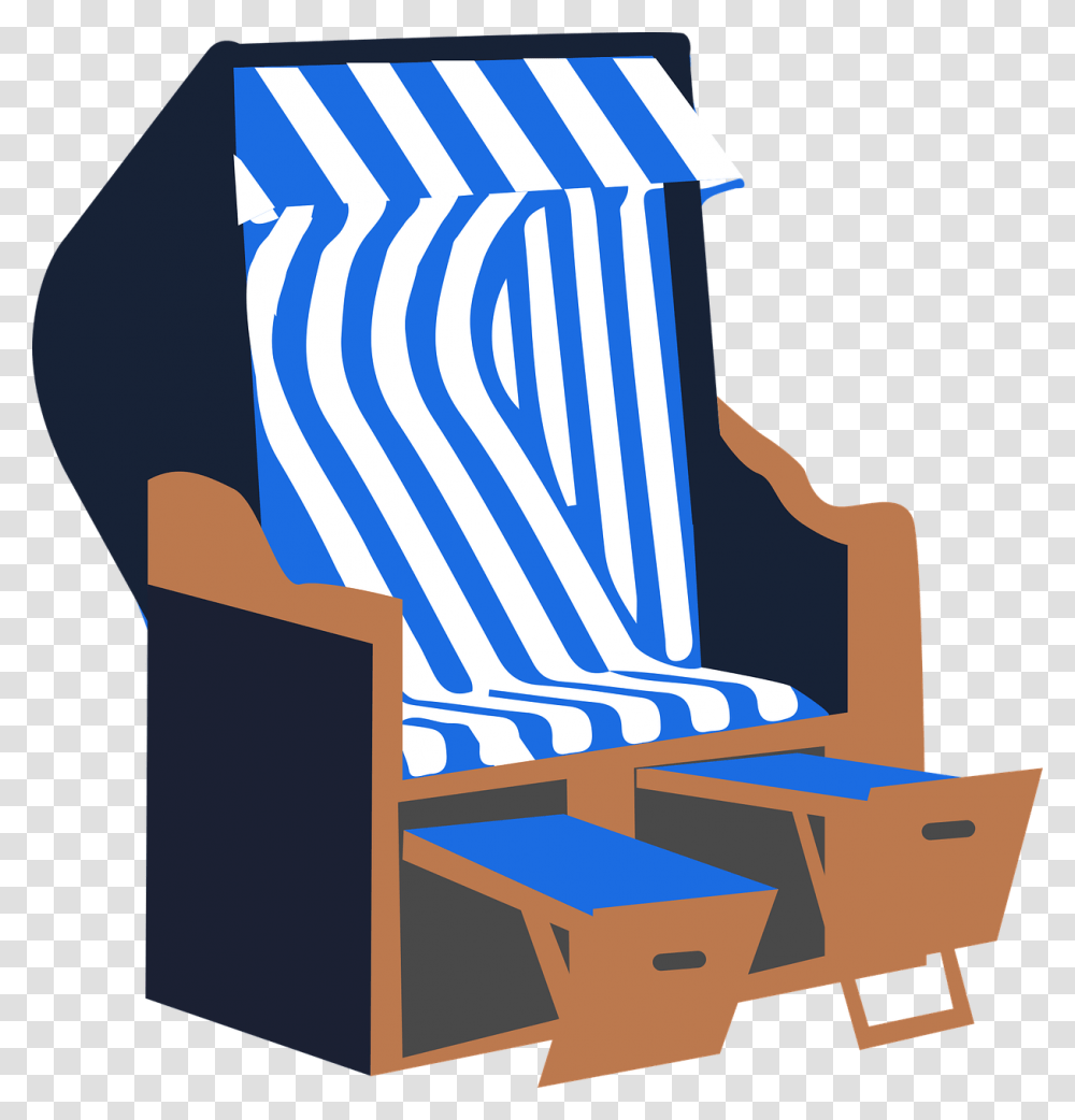 Island Beach Chair Summer Sea Holiday Strandkorb Clipart, Furniture, Armchair, Rocking Chair Transparent Png