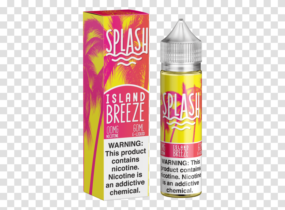 Island Breeze By Splash Island Breeze Vape Juice, Label, Bottle, Tin Transparent Png