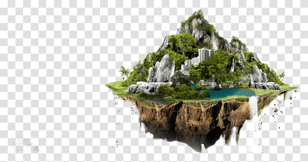 Island Floating Download Hd Clipart Floating Island, Outdoors, Nature, Shoreline, Water Transparent Png