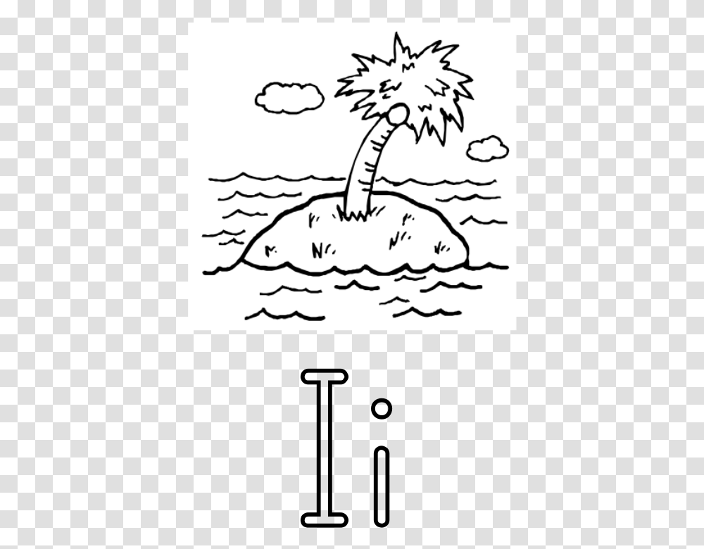 Island Free Letra I De Isla Beach Coloring Pages, Plant, Tree, Flower Transparent Png
