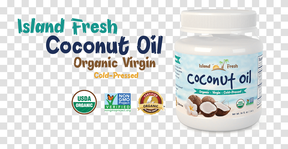 Island Fresh Coconut Oil, Plant, Dessert, Food, Cream Transparent Png