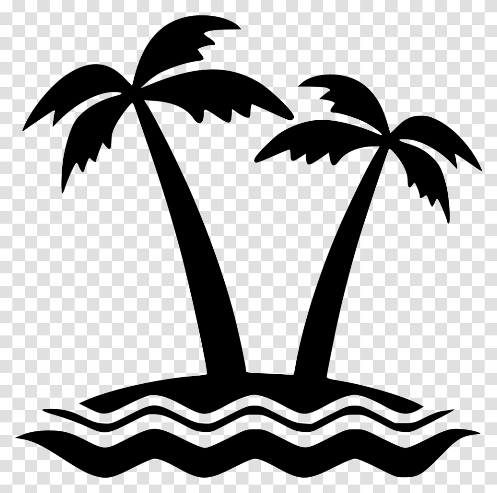 Island Icon Island Icon, Stencil, Plant, Tree, Silhouette Transparent Png