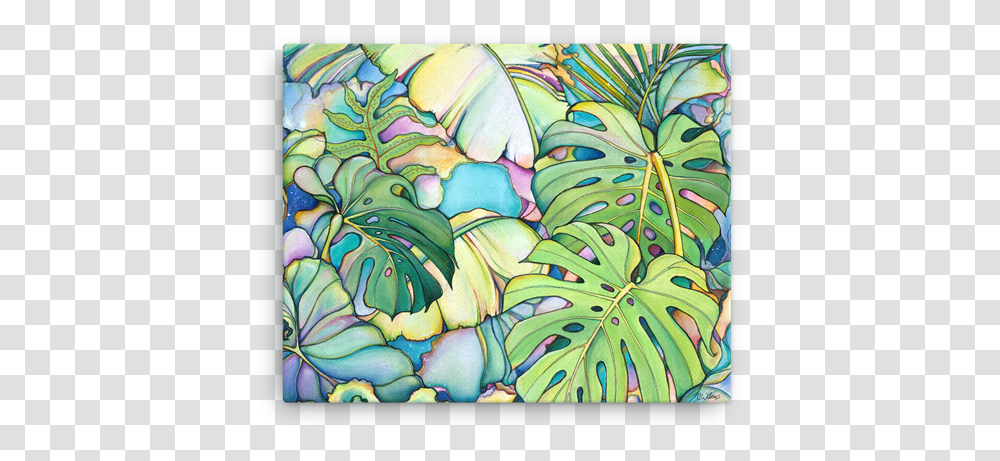 Island Oasis Colleen Wilcox Leaves, Painting, Monitor, Screen Transparent Png