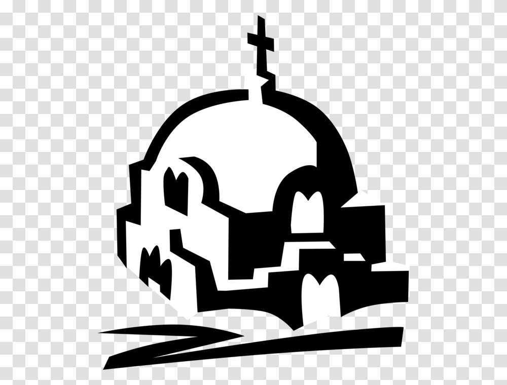 Island Of Santorini With Greek Orthodox, Stencil, Silhouette Transparent Png