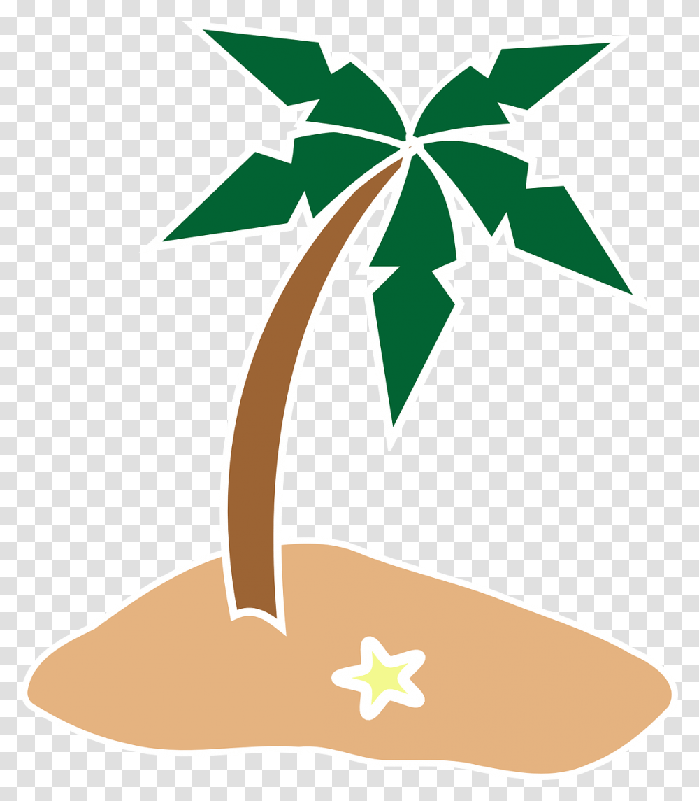 Island Palm Tree Coconut Tree Island Starfish Sum, Axe, Tool, Recycling Symbol Transparent Png