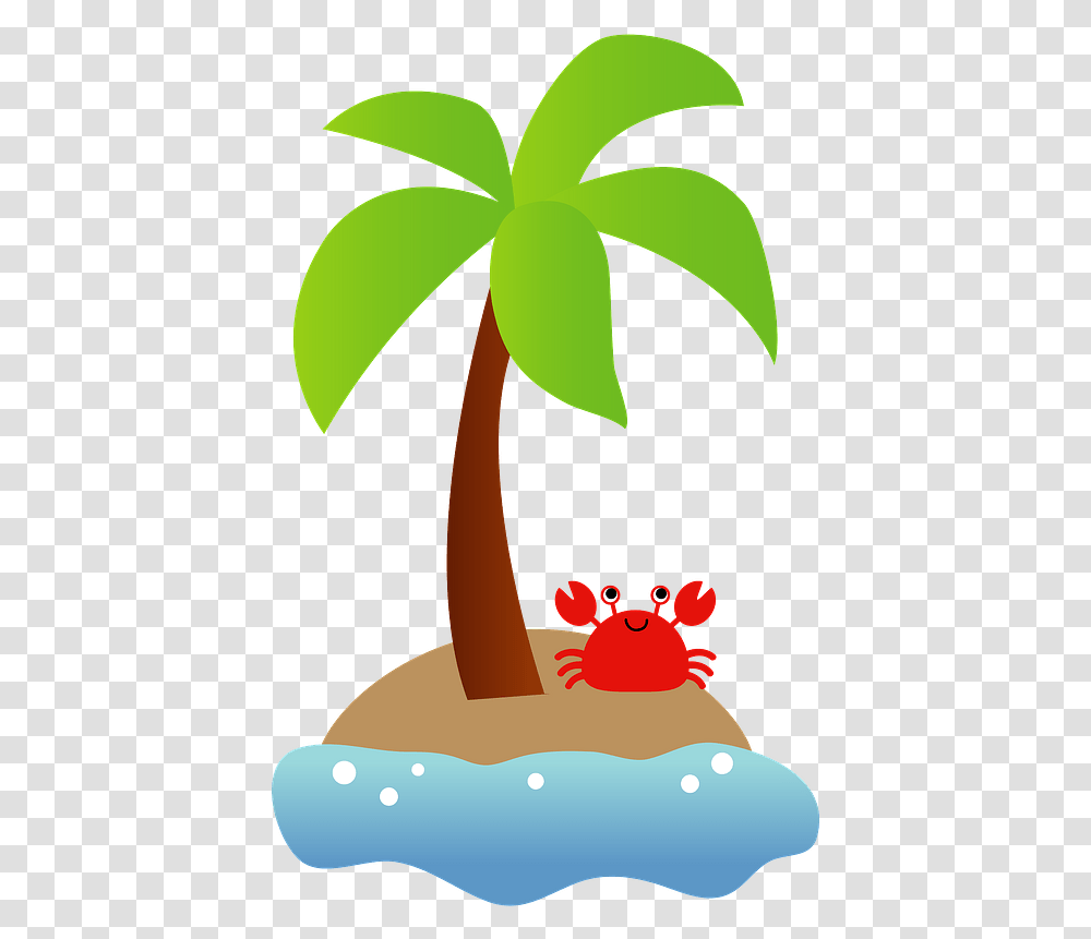 Island Palm Tree Crab Clipart Free Download Island Palm Tree Clipart, Leaf, Plant Transparent Png