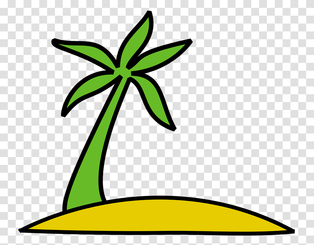 Island Palm Tree Palm Sun Exotic Tropical Hawaii Clip Art With Palm Trees, Plant, Leaf, Rose Transparent Png