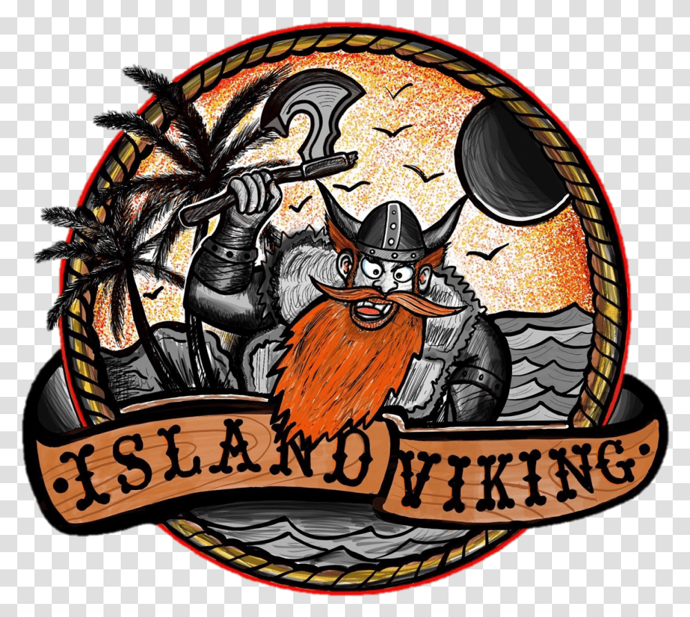 Island Viking Illustration, Stained Glass, Logo Transparent Png