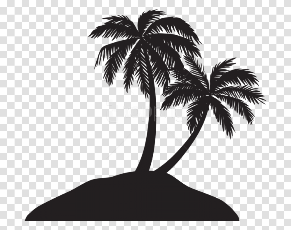 Island With Trees Silhouette, Outdoors, Nature, Plant, Face Transparent Png