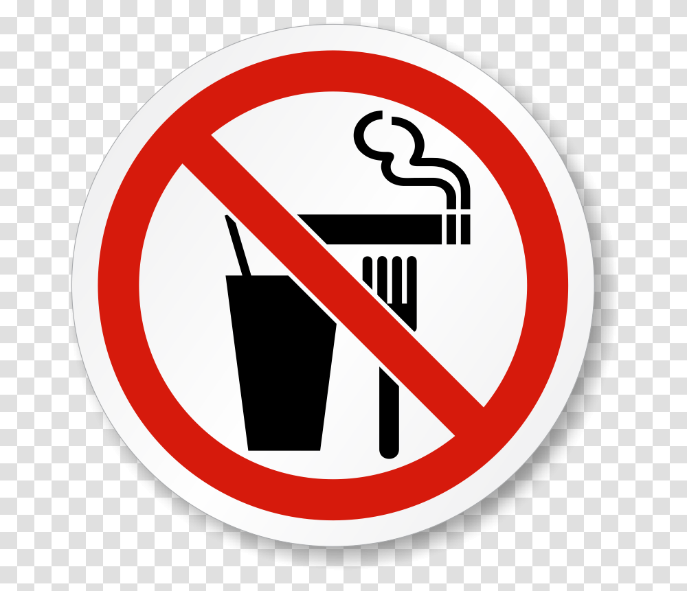 Iso Do Not Eat Drink Or Smoke Label No Smoking And Drinking, Symbol, Road Sign, Stopsign Transparent Png