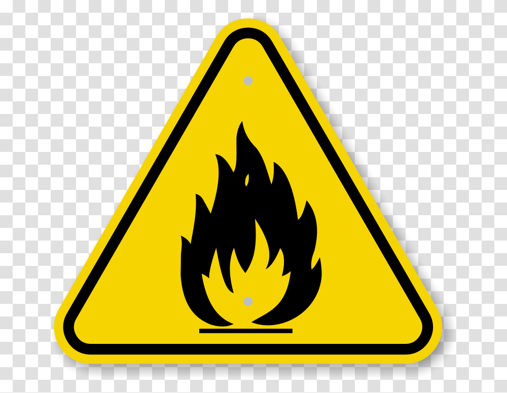 Iso Fire Hazard Warning Sign Symbol, Road Sign, Triangle Transparent Png