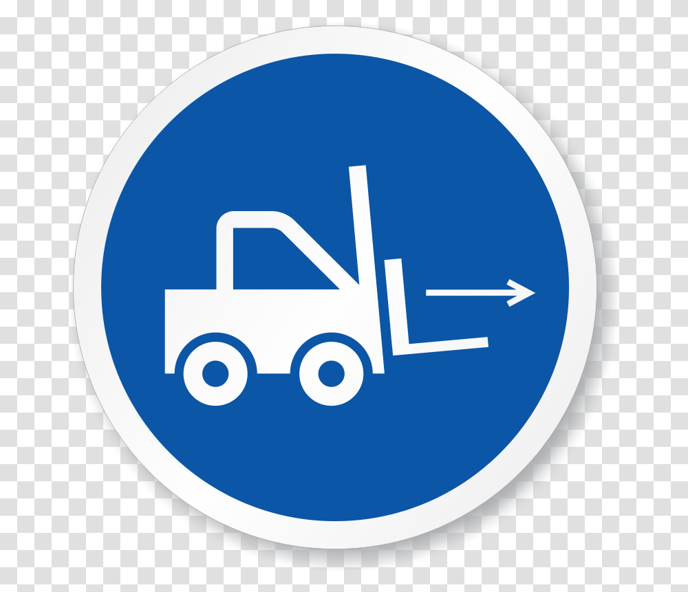 Iso Forklift Point Sign With Right Arrow Forklift Labels, Symbol, Logo, Text, Sports Car Transparent Png