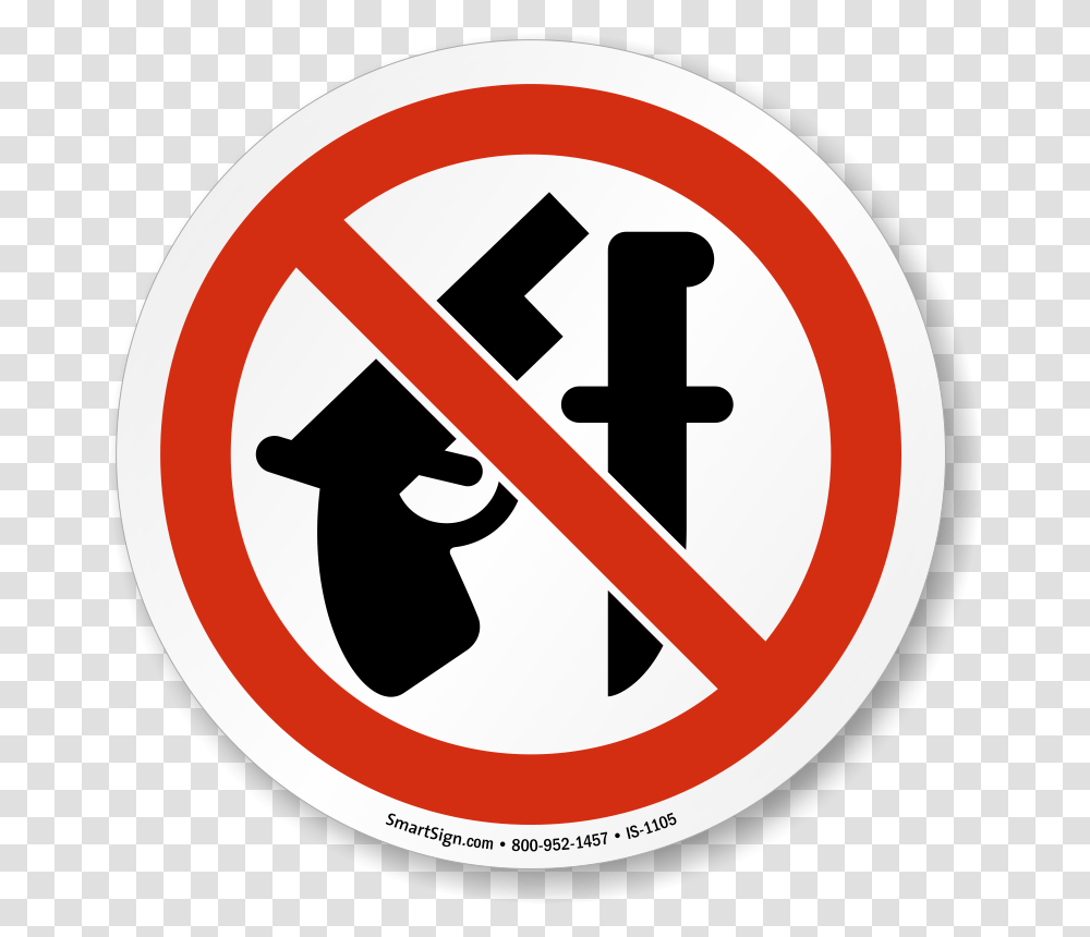 Iso Prohibited Action Signs Printable No Weapons Allowed Sign, Road Sign, Stopsign Transparent Png