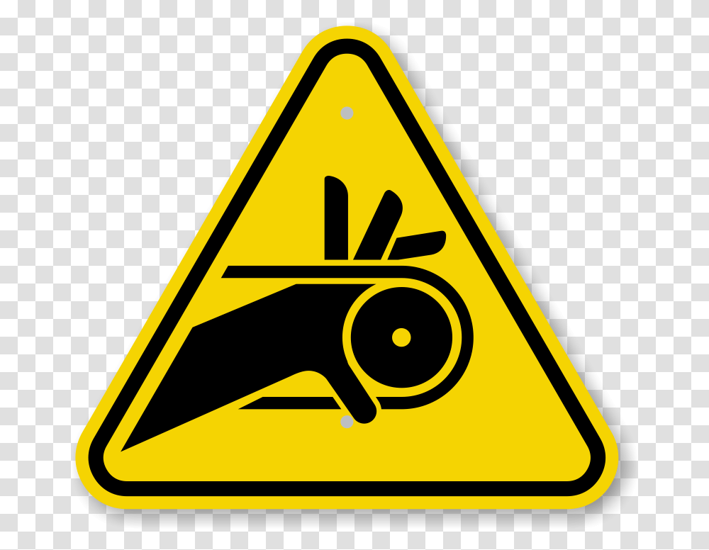 Iso Warning Pinch Point Entanglement Sign Symbol Sku Hand Safety Warning Signs, Road Sign, Triangle Transparent Png