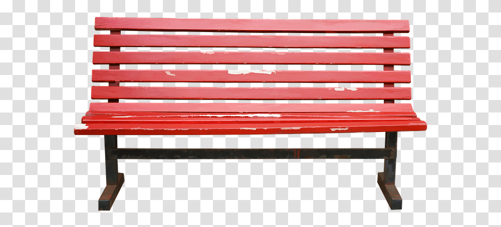 Isolated Bench Wooden Wood Red Seat Bench On Background, Furniture, Park Bench Transparent Png