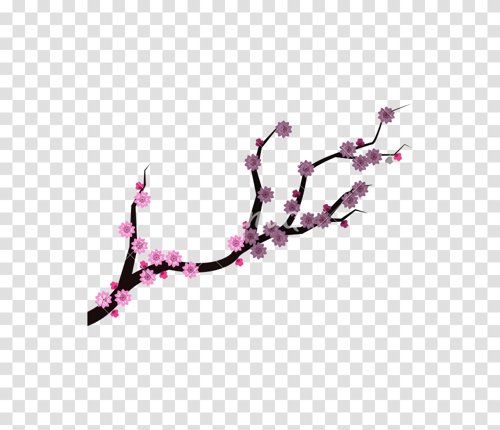 Isolated China Branch With Flowers Design, Pattern, Purple Transparent Png