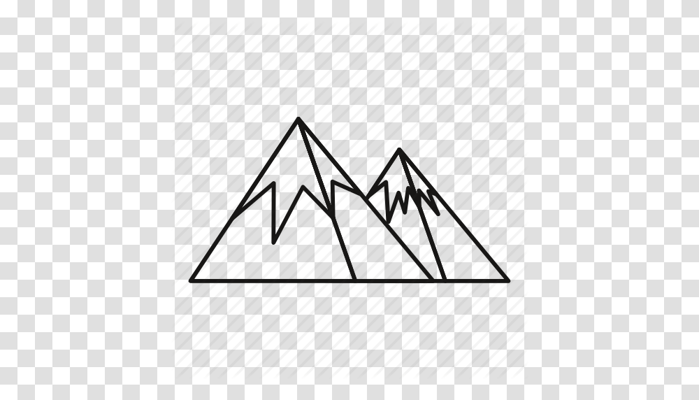 Isolated Line Mountain Nature Outline Peak Sun Icon, Plant, Plot, Outdoors Transparent Png