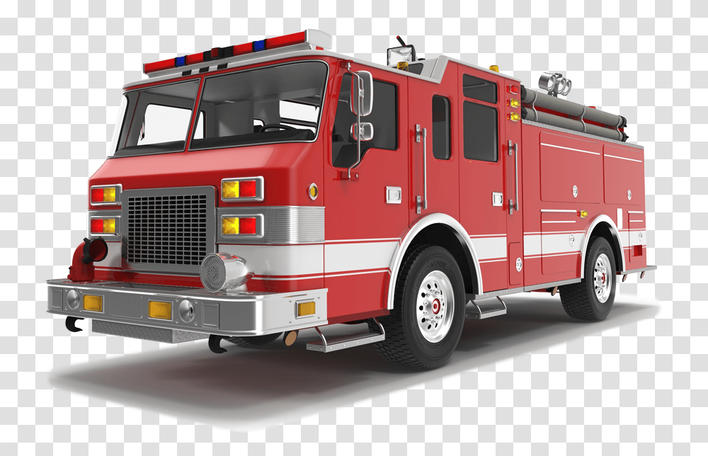 Isolated Real Red Fire Truck White Background, Vehicle, Transportation, Fire Department, Bumper Transparent Png