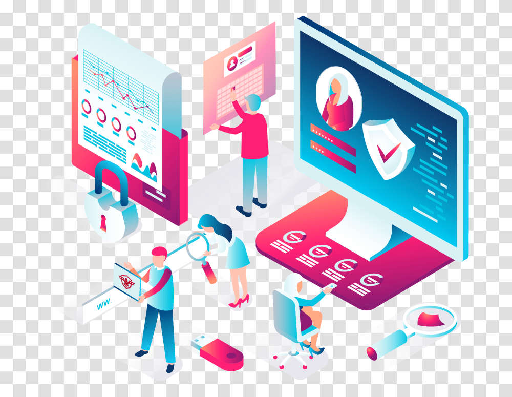 Isometric Data Protection, Advertisement, Poster, Flyer, Paper Transparent Png