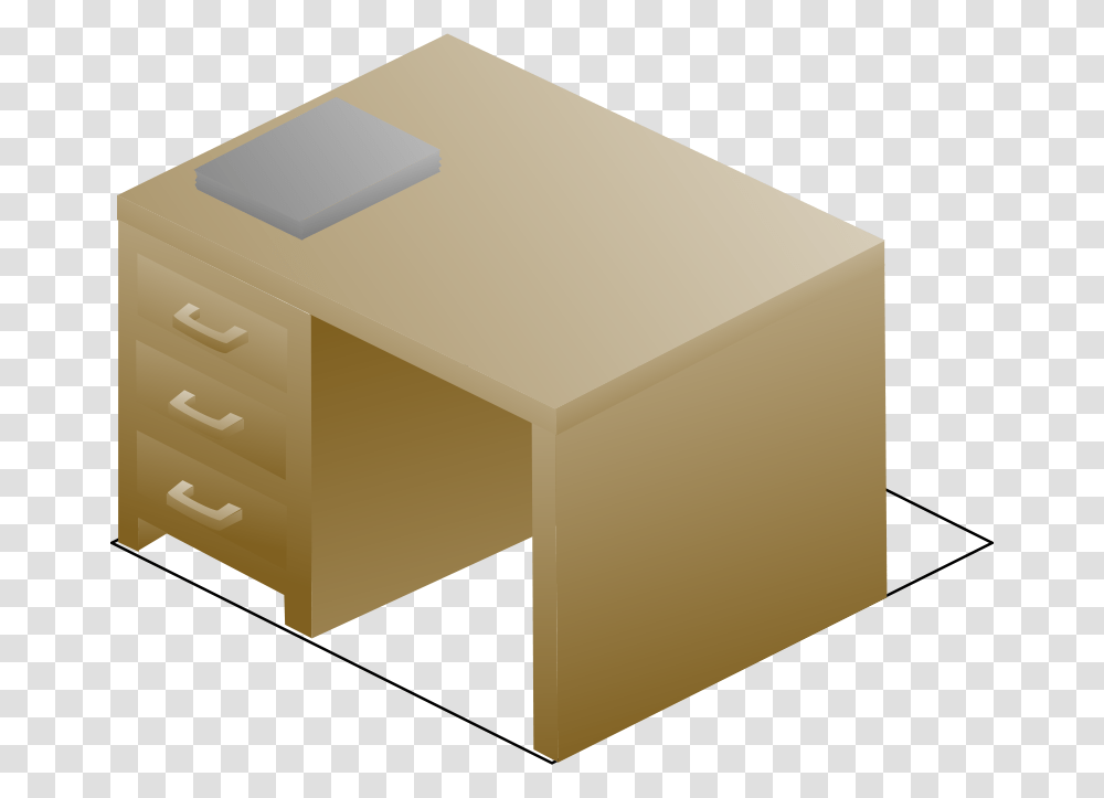 Isometric Desk Right Front With Book, Technology, Furniture, Drawer, Mailbox Transparent Png