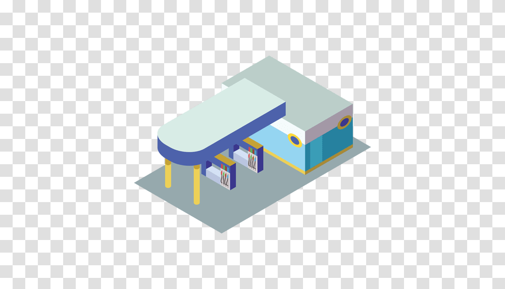 Isometric Gas Station Icon, Building, Factory, Tabletop, Furniture Transparent Png
