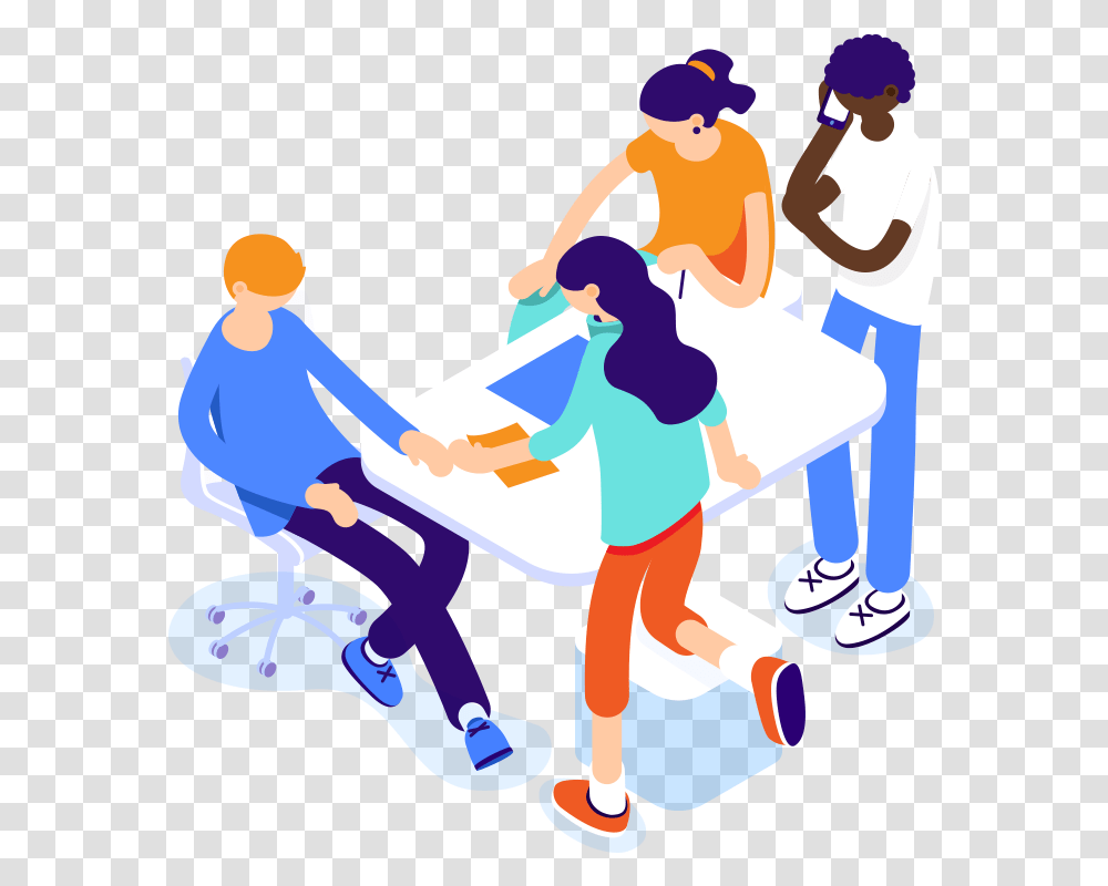 Isometric Illustration Of Team, Person, Human, People, Family Transparent Png