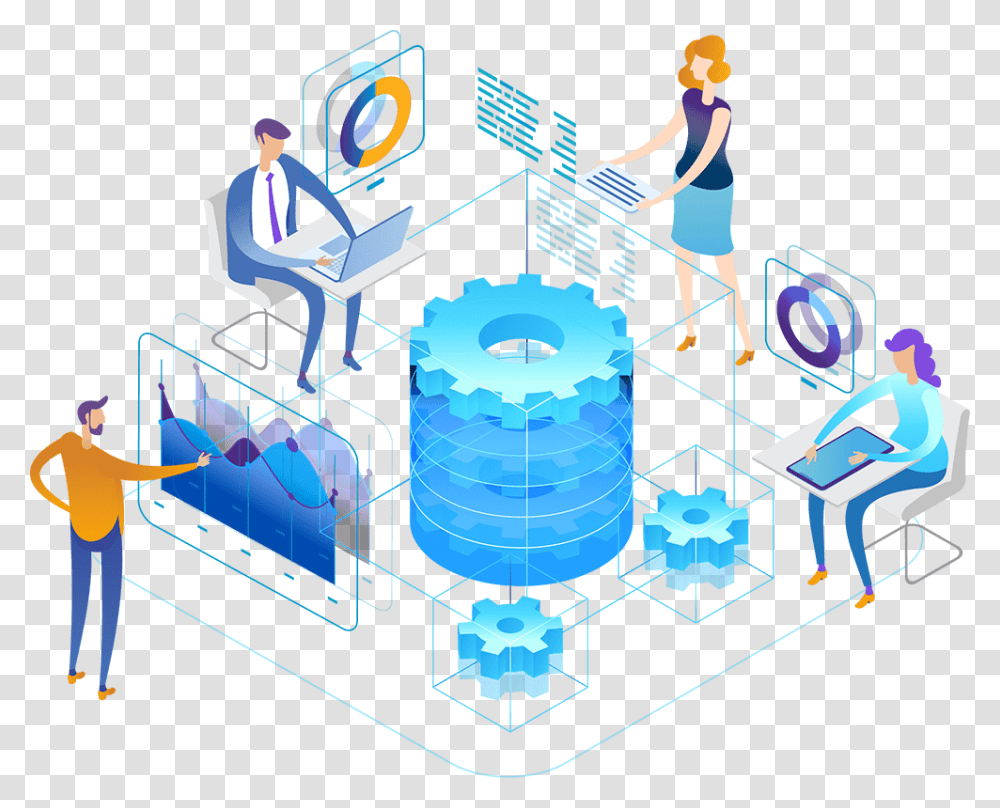Isometric Illustration, Person, Network, People, Word Transparent Png