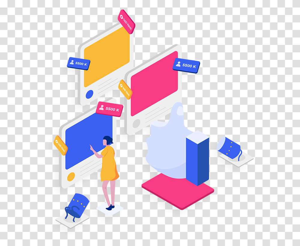 Isometric Illustration, Person, Network, Electronics Transparent Png