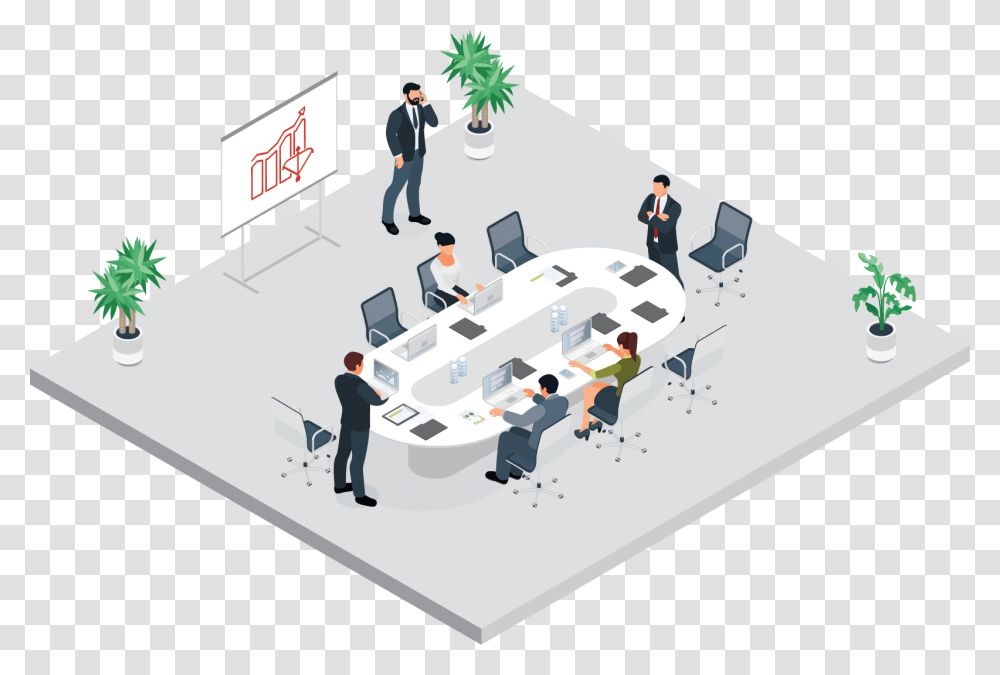 Isometric Vector Business Meeting, Person, People, Indoors, Office Transparent Png